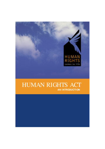 HUMAN RIGHTS ACT - The Learning Exchange