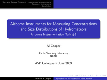 Airborne Instruments For Measuring Concentrations And Size .