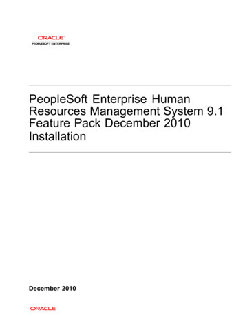 PeopleSoft Enterprise Human Resources Management System 9.1 . - Oracle