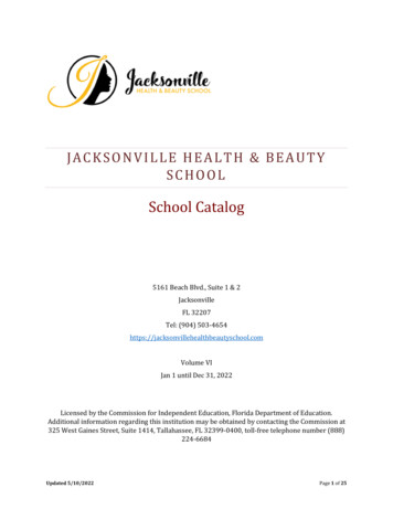 School Catalog - Jacksonville Health & Beauty School