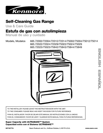 Self-Cleaning Gas Range - Sears Parts Direct
