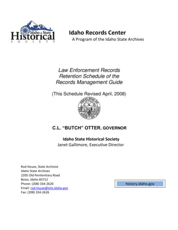 Idaho Records Center - Idaho State Historical Society