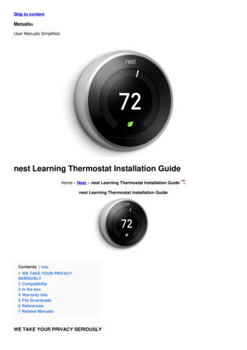 Nest Learning Thermostat Installation Guide - Manuals 