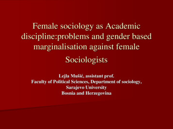 Female Sociology As Academic Discipline:problems And Gender . - ATINER