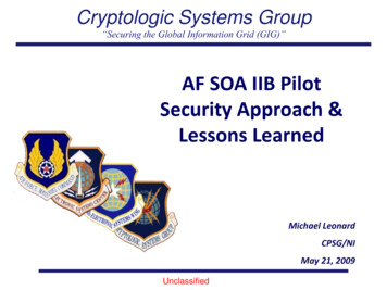 AF SOA IIB Pilot Security Approach & Lessons Learned