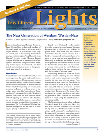 The Next Generation Of Westlaw: WestlawNext - Llsdc 
