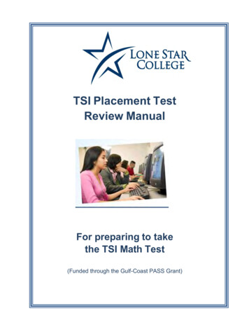 TSI Placement Test Review Manual - COM