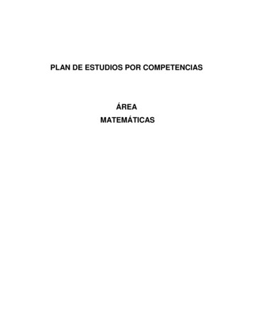Plan De Estudios Por Competencias Área Matemáticas