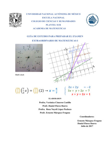 Guía De Estudio Para Preparar El Examen Extraordinario De Matemáticas I