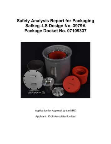 Safety Analysis Report For Packaging Safkeg-LS Design No. 3979A Package .