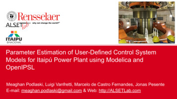 OpenIPSL Models For Itaipú Power Plant Using Modelica And Parameter .