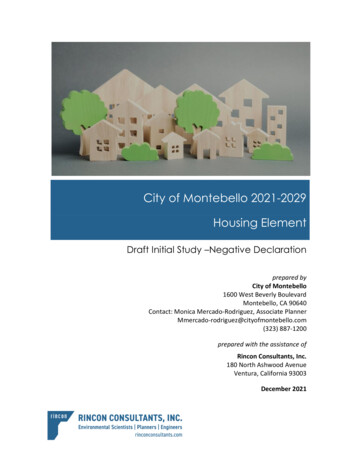 City Of Montebello 2021-2029 Housing Element
