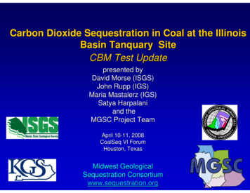 Carbon Dioxide Sequestration In Coal At The Illinois Basin Tanquary Site
