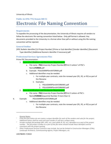 Electronic File Naming Convention - University Of Illinois System