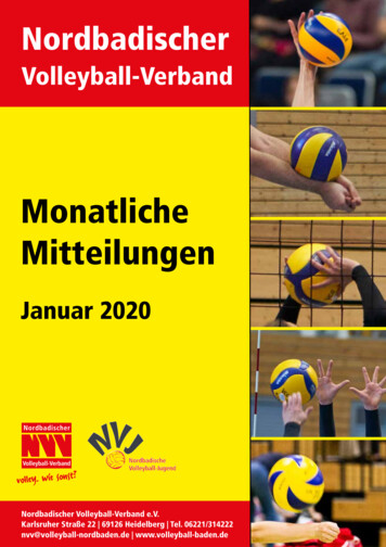 Monatliche Mitteilungen - Volleyball-nordbaden.de