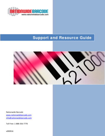 Support And Resource Guide - Nationwide Barcode