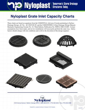 Nyloplast Grate Inlet Capacity Charts - Nova Parks