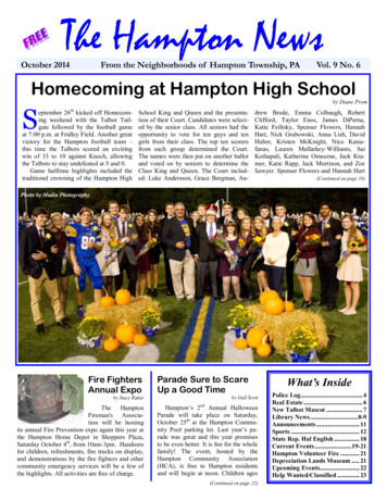 October 2014 From The Neighborhoods Of Hampton Township, PA Vol. 9 No .