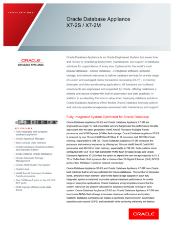ORACLE DATA SHEET Oracle Database Appliance X7-2S / X7-2M