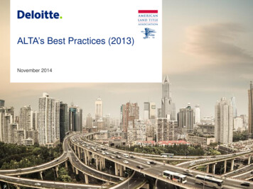 ALTA's Best Practices (2013) - Stewart