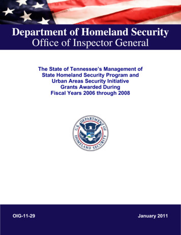 Department Of Homeland Security Ofﬁce Of Inspector General - DHS