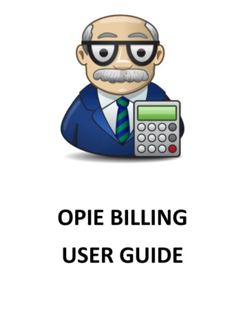 OPIE Billing User Guide - Oandp 