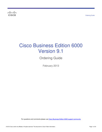 Cisco Business Edition 6000 Version 9