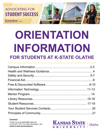 Kansas State I University Orientation Information