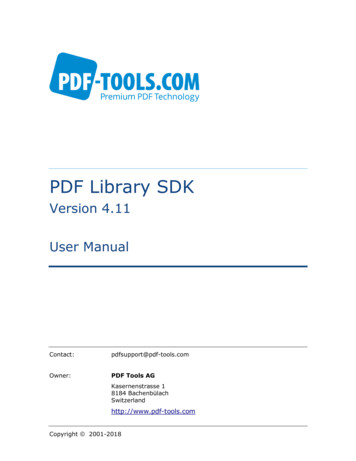 PDF Library SDK User Manual - PDF Tools AG