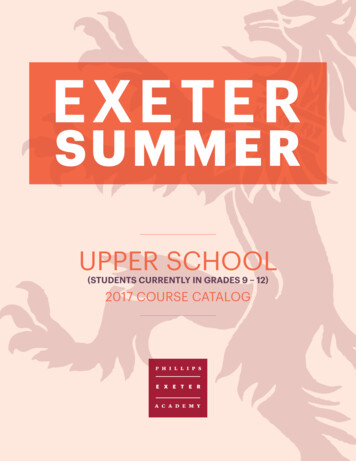 UPPER SCHOOL - Phillips Exeter Academy