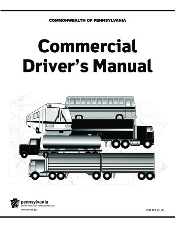 COMMONWEALTH OF PENNSYLVANIA Commercial Driver's Manual - E Permit Test