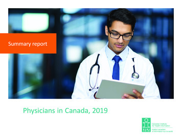 Physicians In Canada, 2019 - Canadian Institute For Health Information