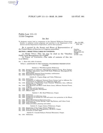 Public Law 111-11 111th Congress An Act - GovInfo