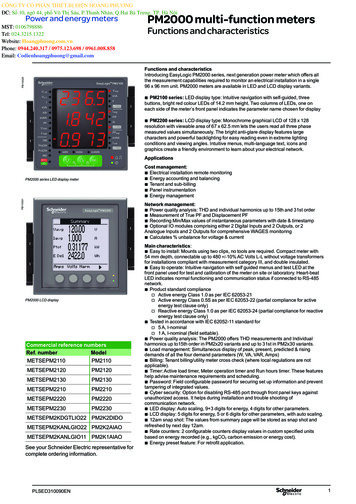 Power And Energy Meters PM2000 Multi-function Meters Functions And .