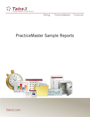 PracticeMaster Version 17 Sample Reports - Tabs3