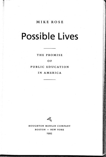 ·Possible Lives - EDUC463 Methods Of Teaching English