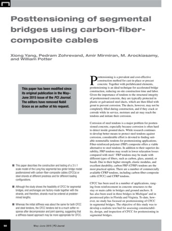 Posttensioning Of Segmental Bridges Using Carbon-fiber- Composite . - PCI