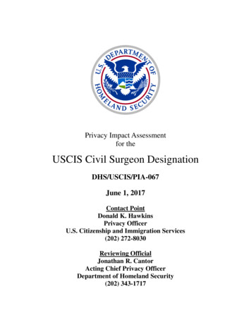 DHS/USCIS/PIA-067 USCIS Civil Surgeon Designation