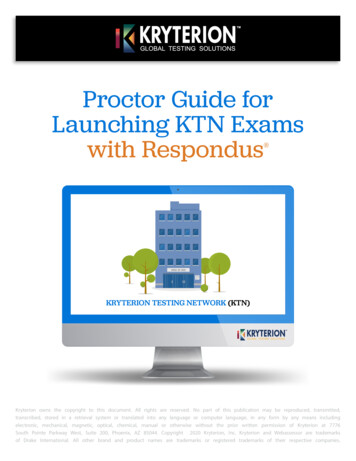 Proctor Guide For Launching KTN Exams With Respondus
