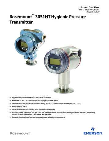 Product Data Sheet: Rosemount 3051HT Hygienic Pressure . - Emerson
