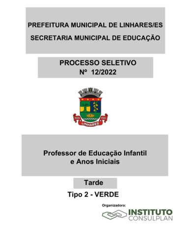 Prefeitura Municipal De Linhares/Es Secretaria Municipal De Educação