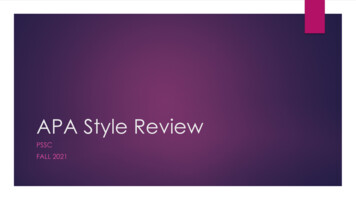 APA Style Review