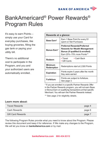 Bankamericard Power Rewards Program Rules - Bank Of America