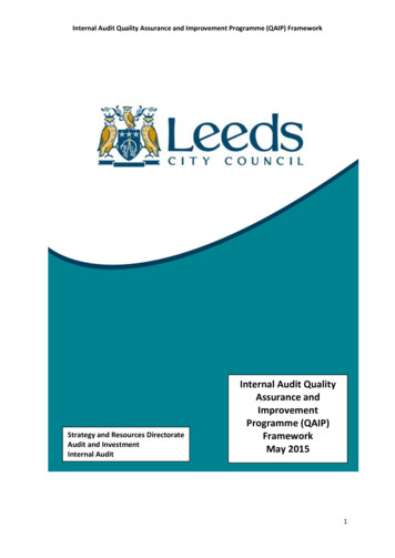 Internal Audit Quality Assurance And Improvement Programme . - Leeds