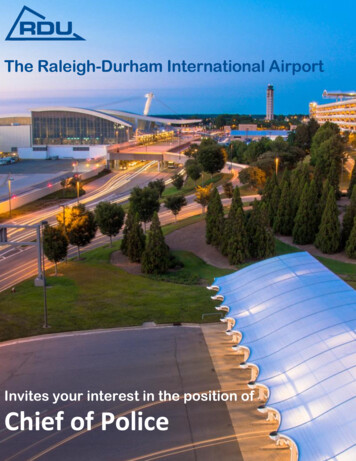 Raleigh-Durham Airport Chief Of Police - Developmental Associates