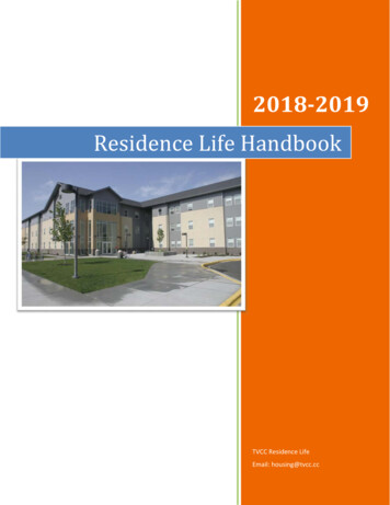 TVCC Residence Life 18-19 Handbook