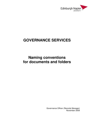 Folder And File Naming Conventions - Edinburgh Napier University