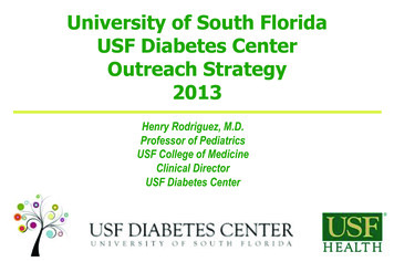 University Of South Florida USF Diabetes Center Outreach Strategy 2013