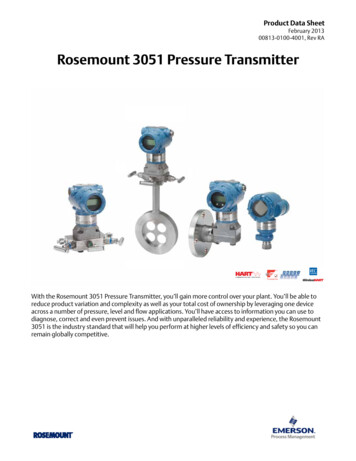 Rosemount 3051 Pressure Transmitter - M.tr.onlysft 