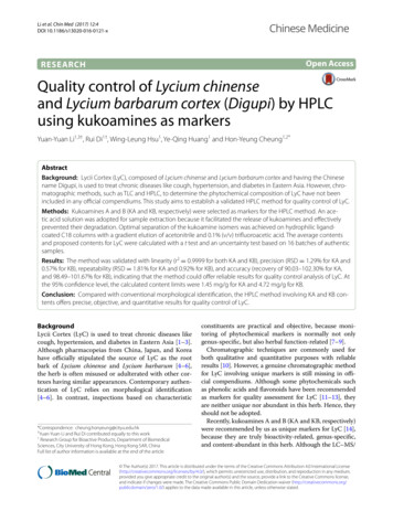 Quality Control Of Lycium Chinense And Lycium Barbarum Cortex (Digupi .